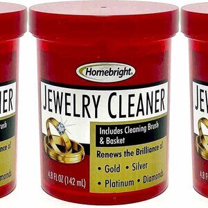 HOMEBRIGHT Jewelry Cleaner Solution for Gold, Silver, Diamond 4.8oz (Set of 3)